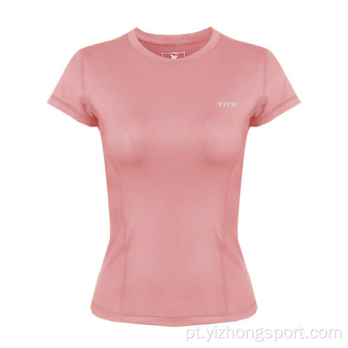 T-Shirt Feminina Umidade Wicking Dry Fit respirável